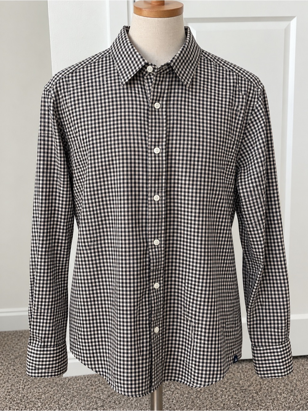 🖤 Faherty Movement Shirt | Black & Beige Gingham | Size L